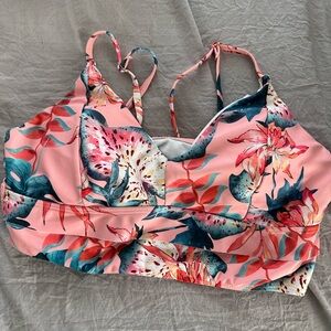Swim bikini top tropical print